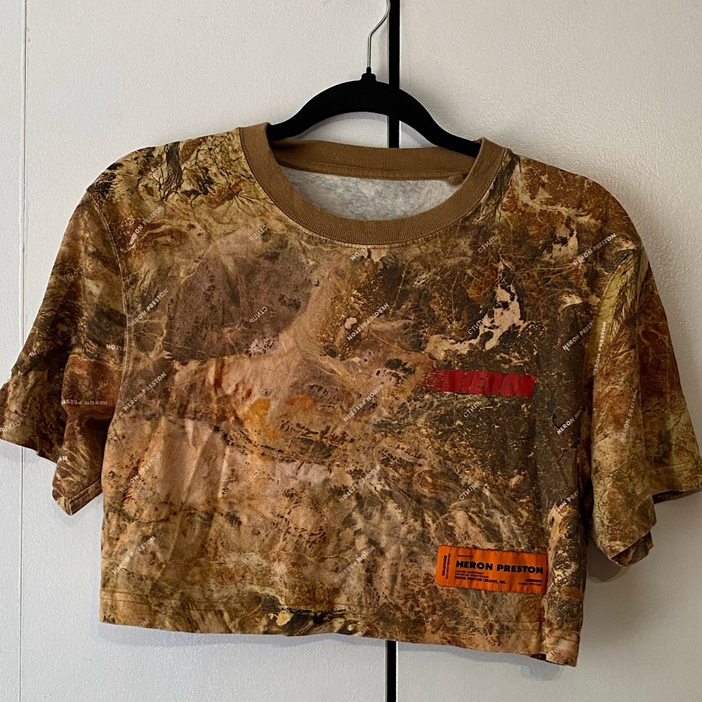 Heron Preston Earthy Camouflage Camo Crop Top Hard to find! Small